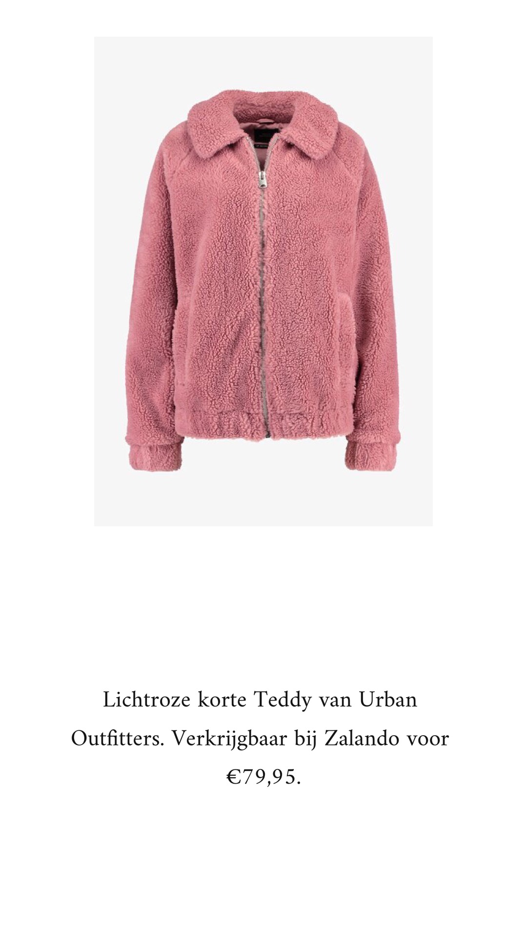 roze teddy coat vrouwenstyle