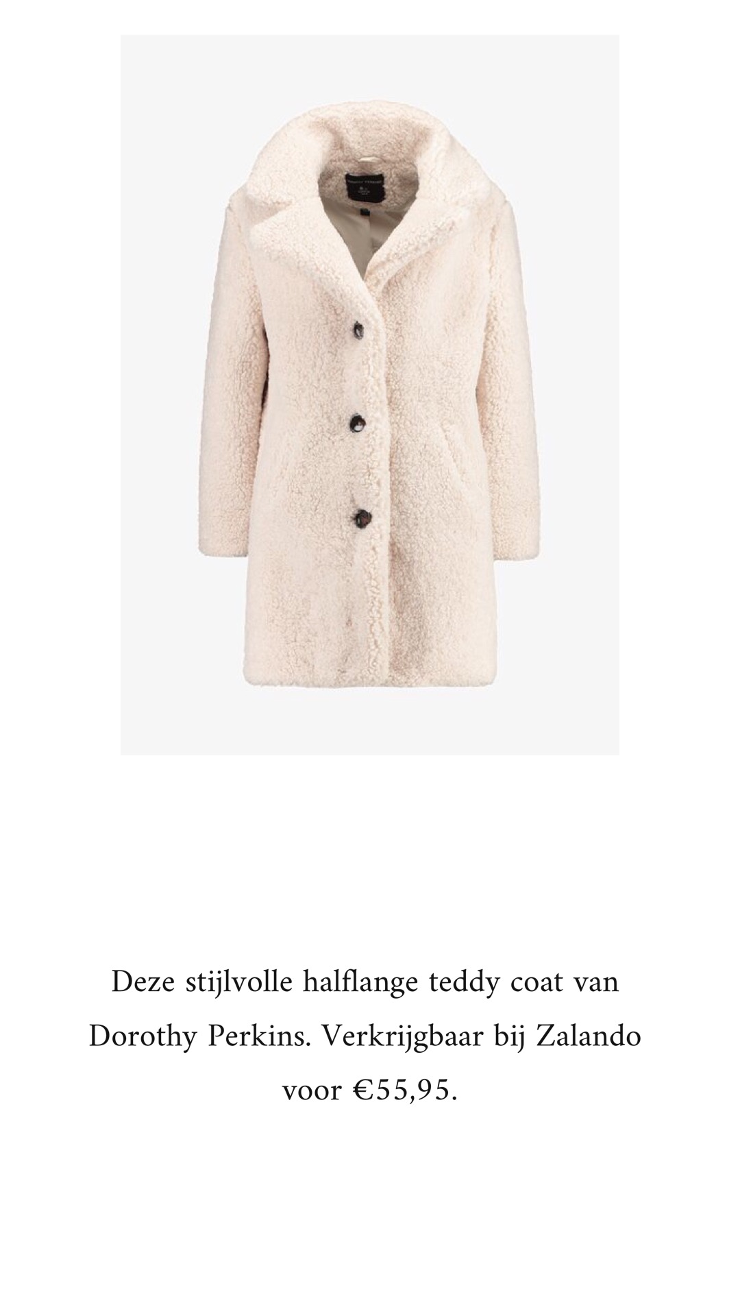 witte teddy coat vrouwenstyle